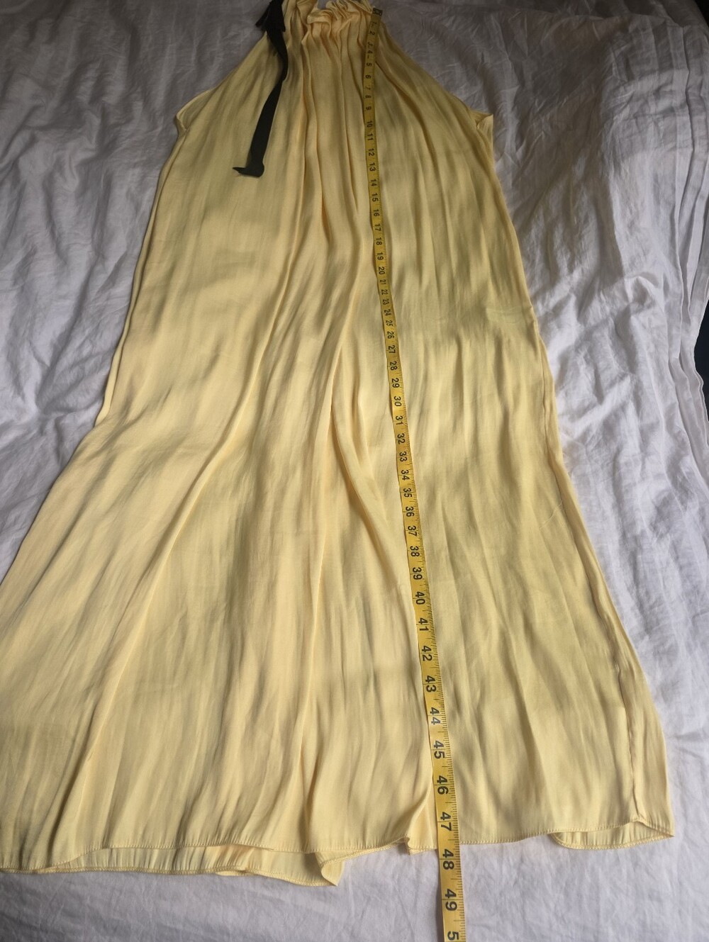 ZARA SATIN EFFECT HALTER DRESS ZW COLLECTION yellow Bnwt - Picture 11 of 16